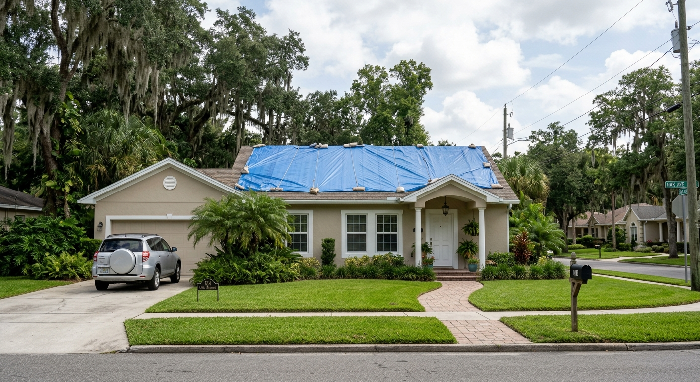 Emergency Roof Tarping in Winter Park